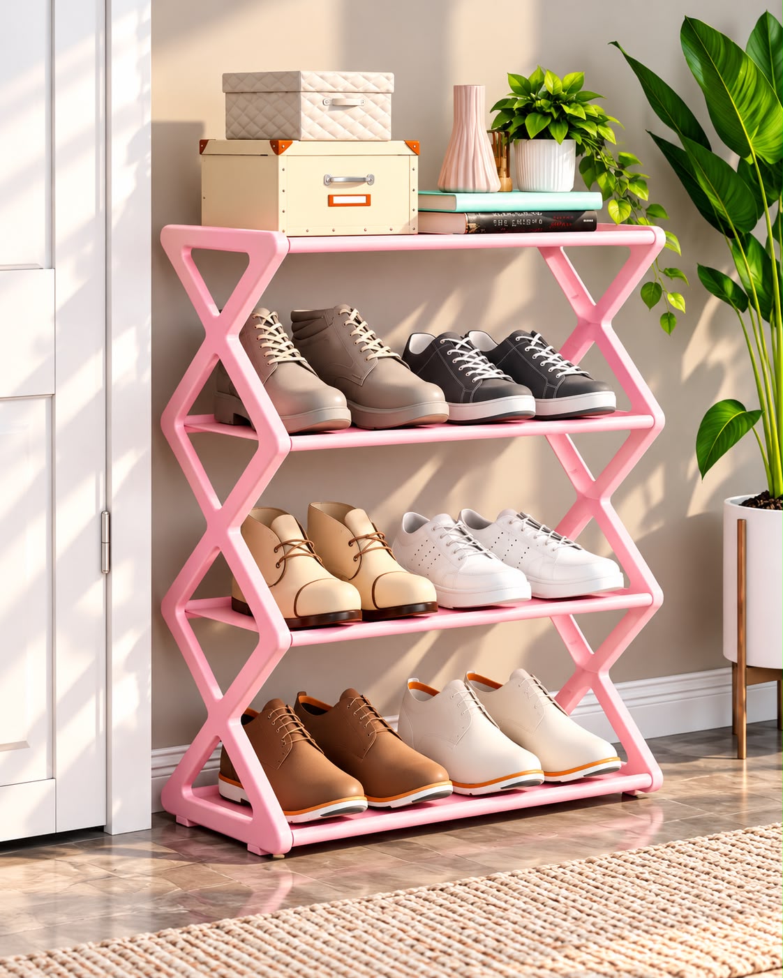 Folding shoe rack